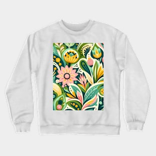 Spring Reawakening Lush Floral Crewneck Sweatshirt